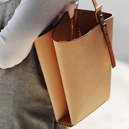Small Leather Tote Bag - LS
